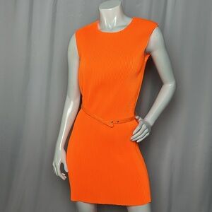 Stella McCartney Ribbed Sheath Dress with Belt Sz 38